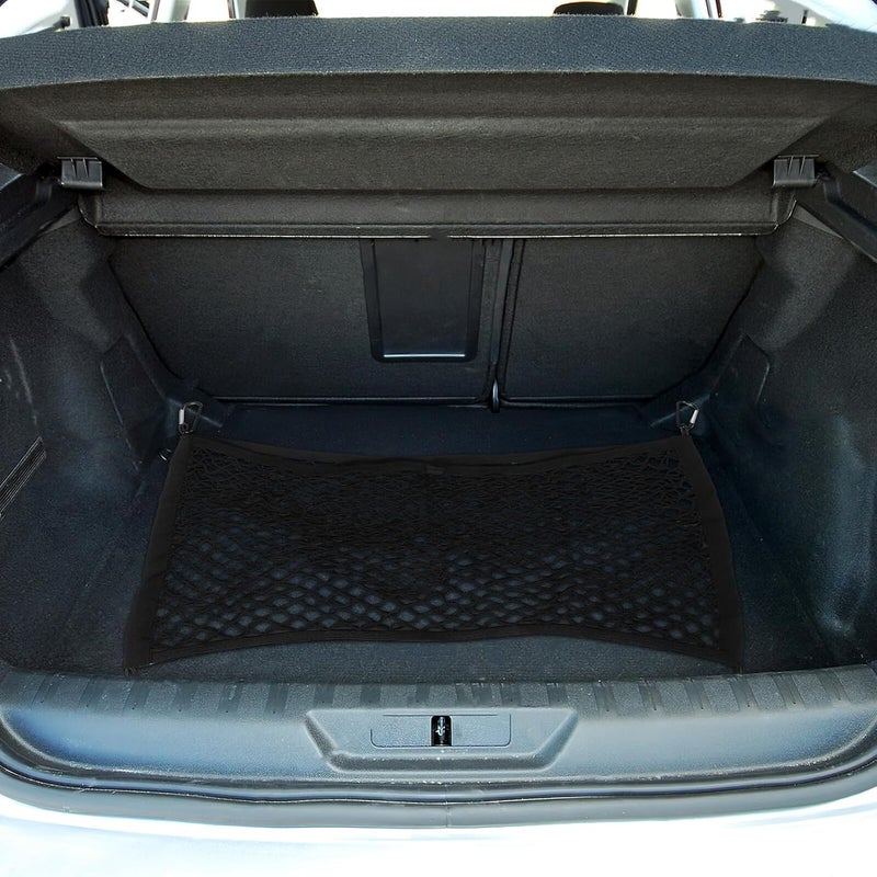 Universal Heavy Duty Cargo Net for Car Trunk and Truck Bed, Double-Layer Elastic Mesh Storage Organizer 80x40cm with Metal Hooks, Suitable for Rv and Road Trip Cargo Securing - Image 5