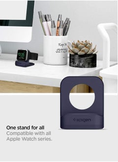 Spigen S350 Charger Stand for Apple Watch Ultra 49mm, Series 8/7/6/SE2/SE/5/4/3/2/1 (45mm,44mm,42mm,41mm,40mm,38mm) Durable TPU with Non-Slip Stable Base - Midnight Blue  - Image 4