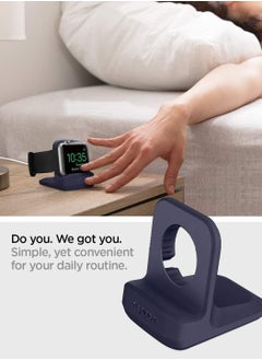 Spigen S350 Charger Stand for Apple Watch Ultra 49mm, Series 8/7/6/SE2/SE/5/4/3/2/1 (45mm,44mm,42mm,41mm,40mm,38mm) Durable TPU with Non-Slip Stable Base - Midnight Blue  - Image 3