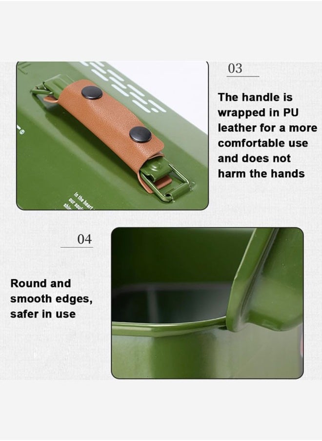 Generic Portable Camping Picnic Hand Box Outdoor Tools Storage Box Metal Tools Storage Box with Handle Sundries Storage Box Double Locking Buckle  - Image 5