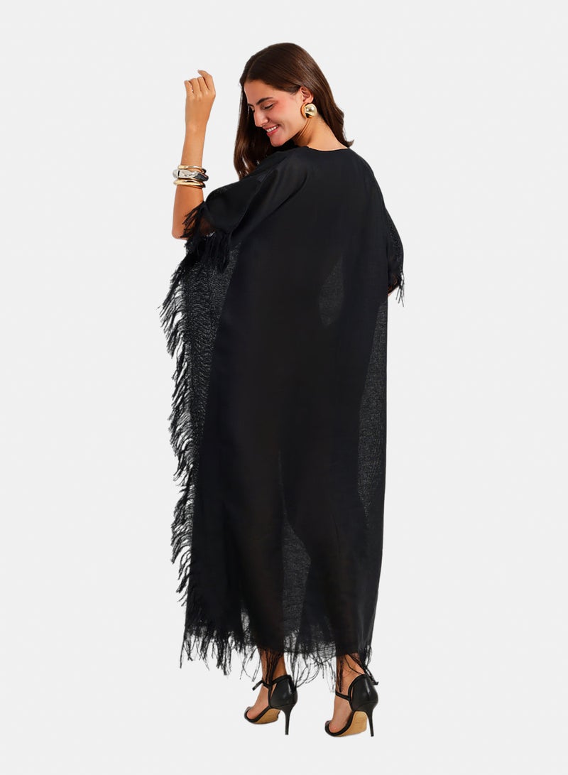 Carina Fringed Trim Maxi Dress - Image 4