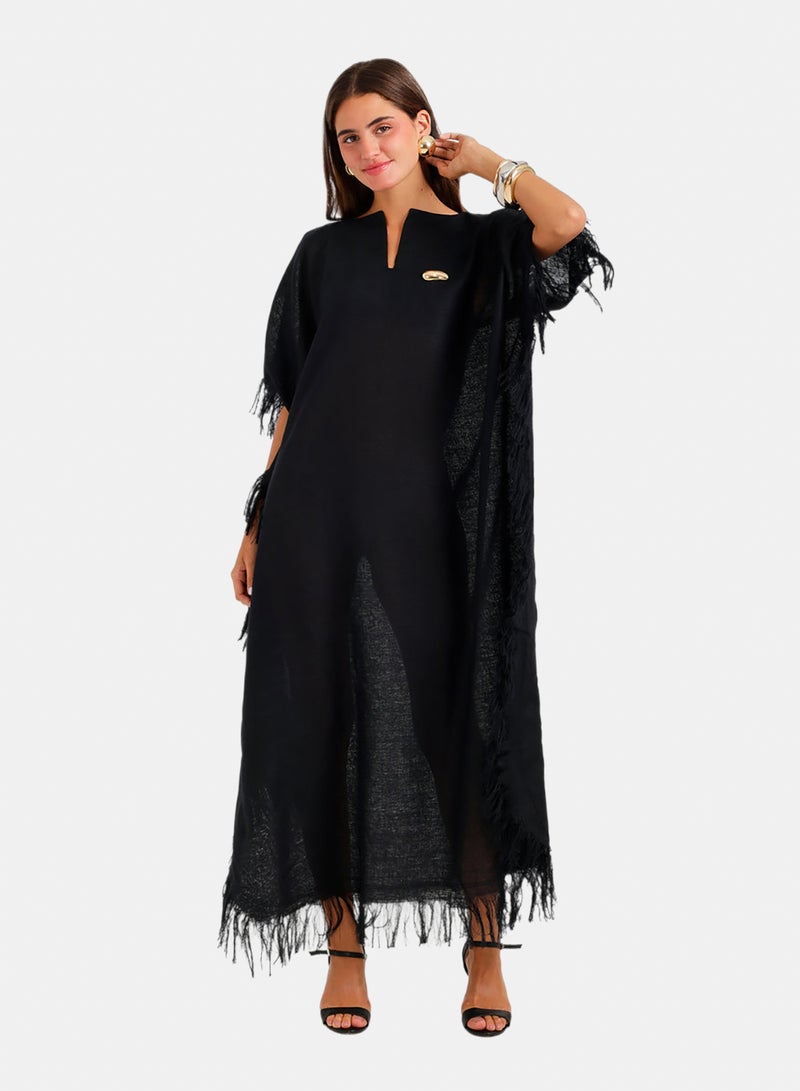 Carina Fringed Trim Maxi Dress - Image 1
