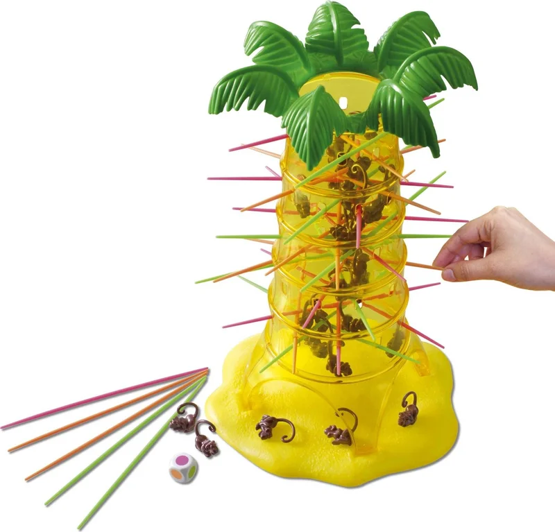 Mattel Games Tumblin Monkeys Game Easy to Learn with Monkey Game Pieces, Sticks and Game Unit For Children Ages 5 and Up 52563
