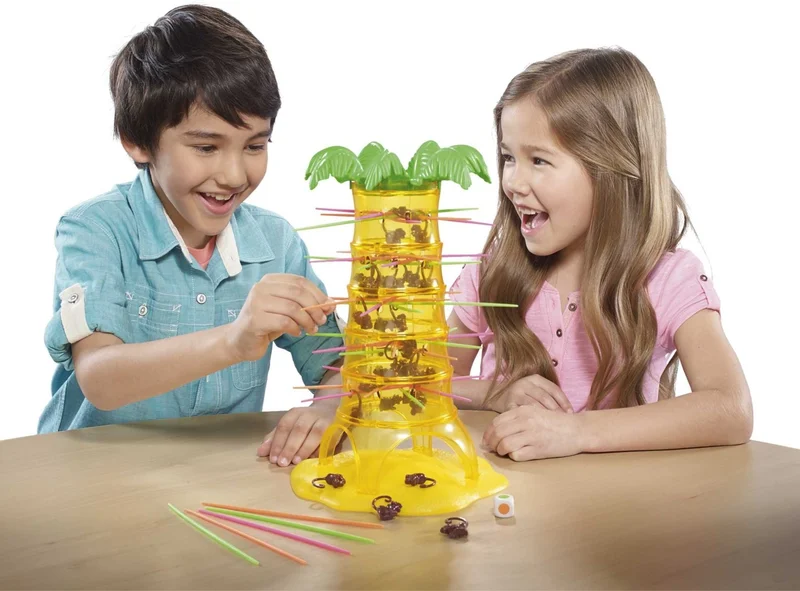Mattel Games Tumblin Monkeys Game Easy to Learn with Monkey Game Pieces, Sticks and Game Unit For Children Ages 5 and Up 52563