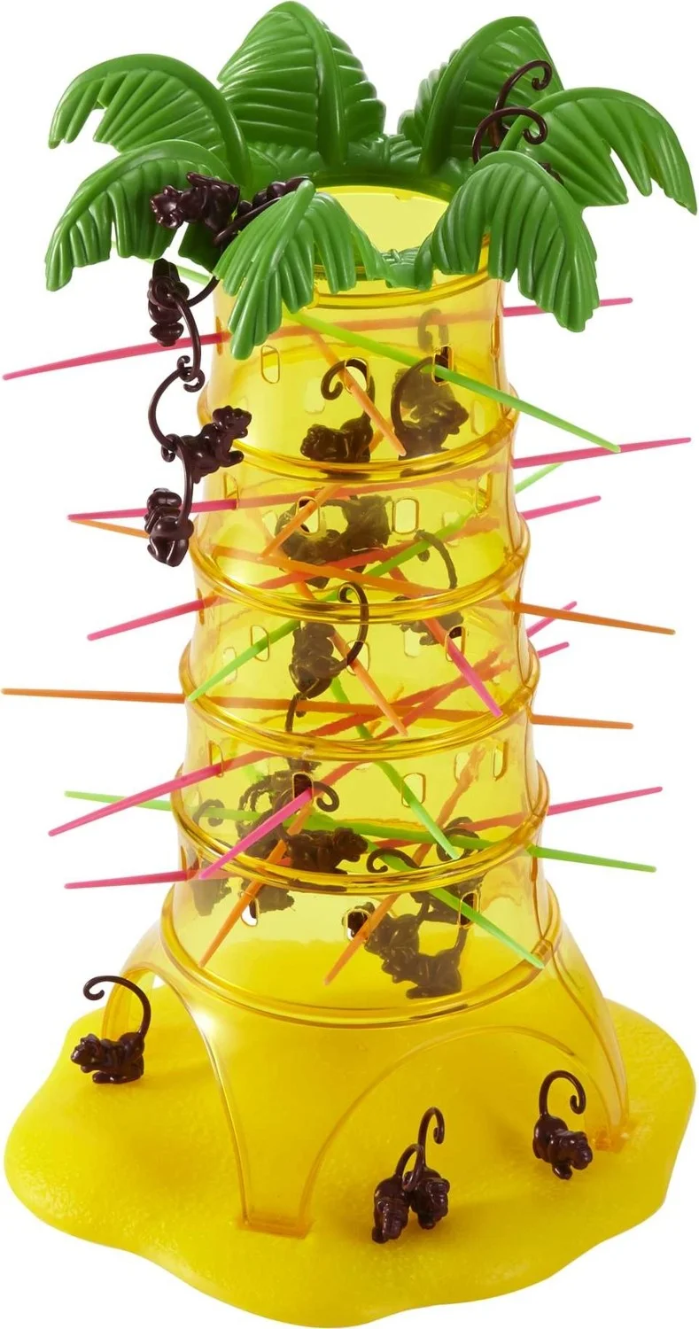 Mattel Games Tumblin Monkeys Game Easy to Learn with Monkey Game Pieces, Sticks and Game Unit For Children Ages 5 and Up 52563