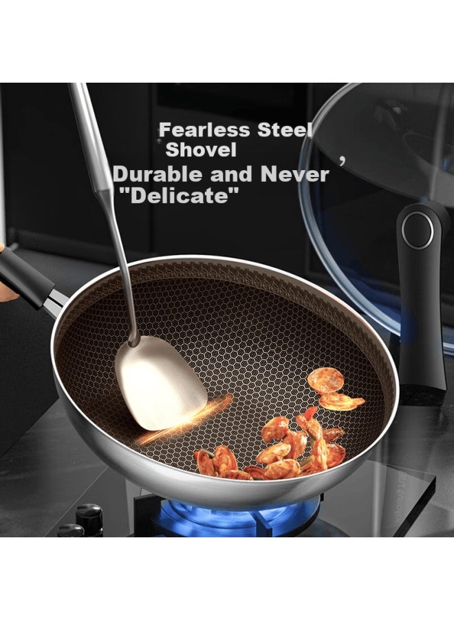 Joyoung 30cm Non-stick Titanium Frying Pan Wok, Flat Bottom, Compatible With Induction And Gas Stoves, 304 Honeycomb Surface - Image 5