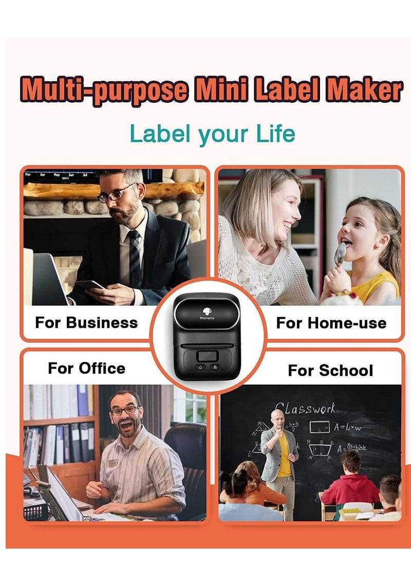 phomemo Label Maker with Tape, MarkDomain M110 Wireless Thermal Sticker Maker Machine with 1pack 40×30mm Label, for Clothing, Barcode, Retail, Address, Jewelry, Compatible with Android & iOS, Black - Image 5