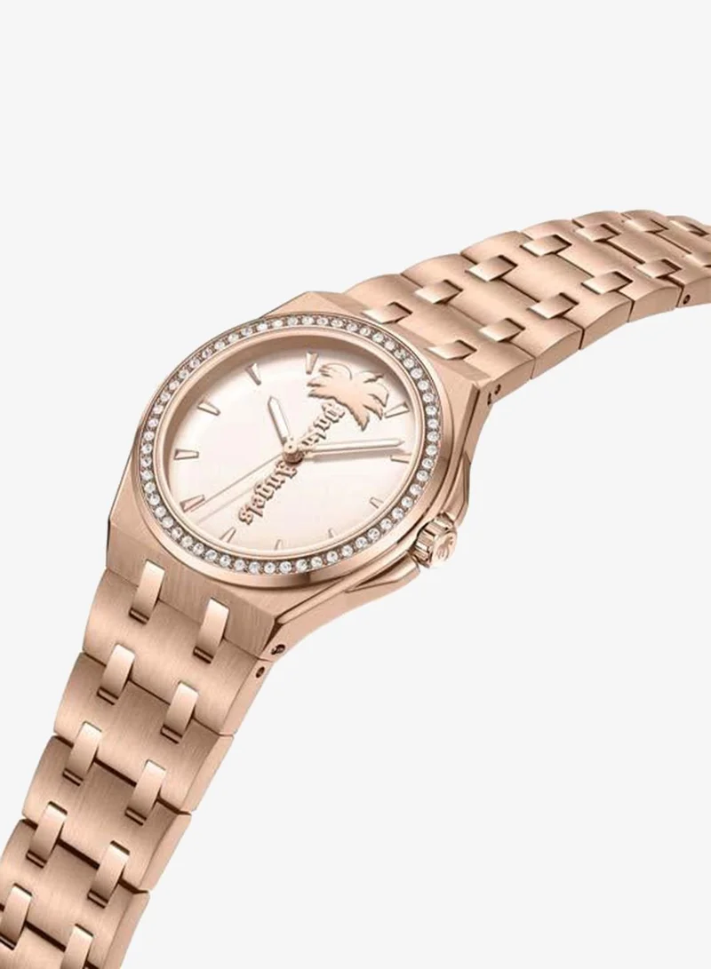 Palm Angels Lunaire Rose Gold Dial Rose Gold Stainless Steel Bracelet Analog Watch for Women, 34mm