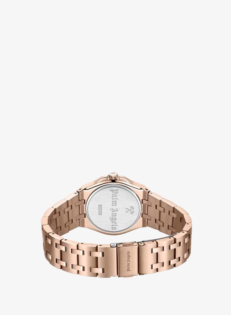 Palm Angels Lunaire Rose Gold Dial Rose Gold Stainless Steel Bracelet Analog Watch for Women, 34mm - Image 3