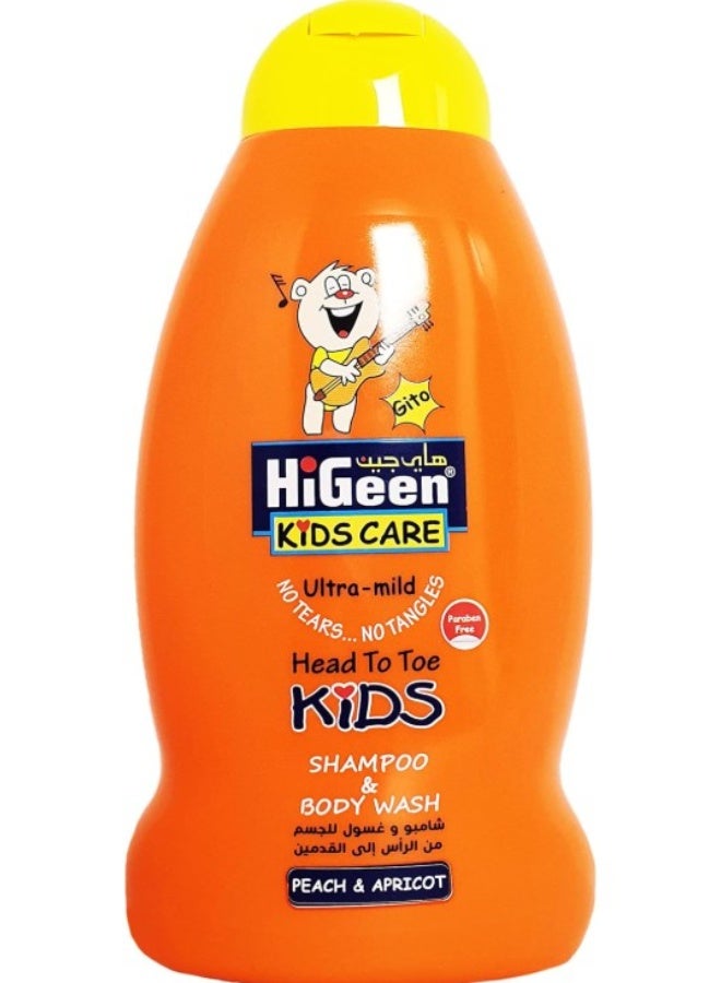HiGeen Kids Shampoo 500ml - Peach & Apricot (Gito) | Gentle, Tear-Free Formula for Soft, Clean Hair - Image 1