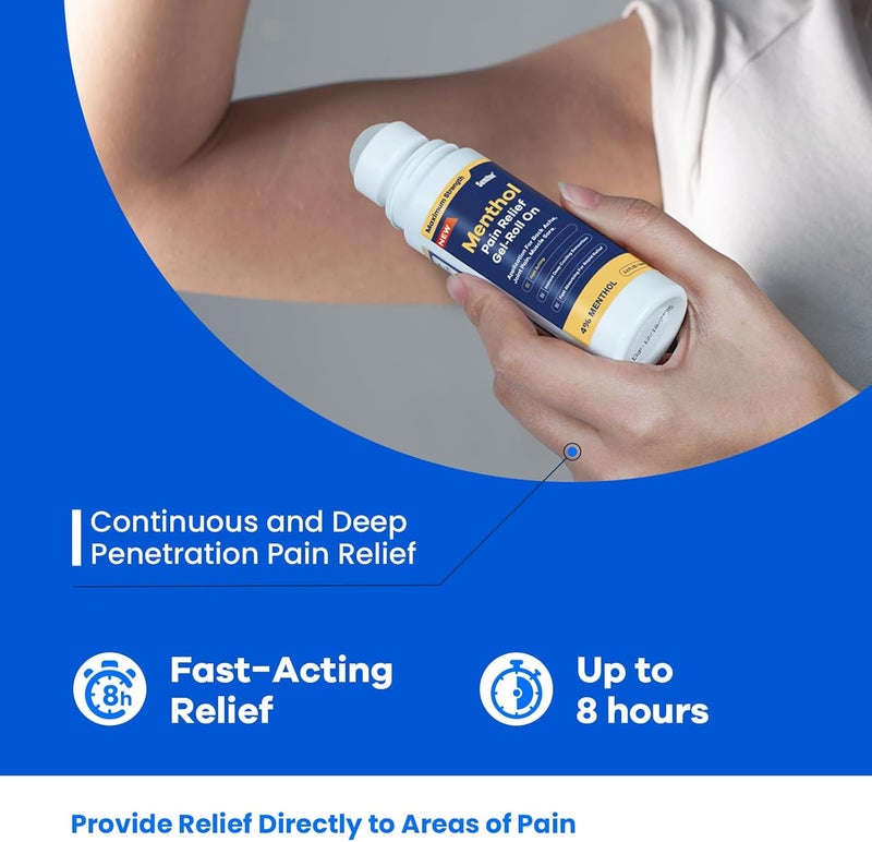 Sumifun 4 Menthol Pain Relief RollOn  25 Fl Oz Pack of 3  Pain Reliever of Nerve Pain Muscle Soreness  Neck Shoulder Knee  Back Pain Relief Products  NonGreasy Formula - Image 5