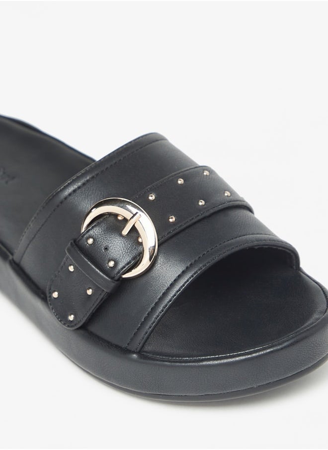 Le Confort - Womens Buckle Embellished Slide Sandals - Image 1