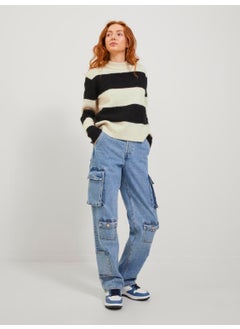JJXX Women's Color Blocked Crew Neck Wool Sweater 12246493  - Image 3