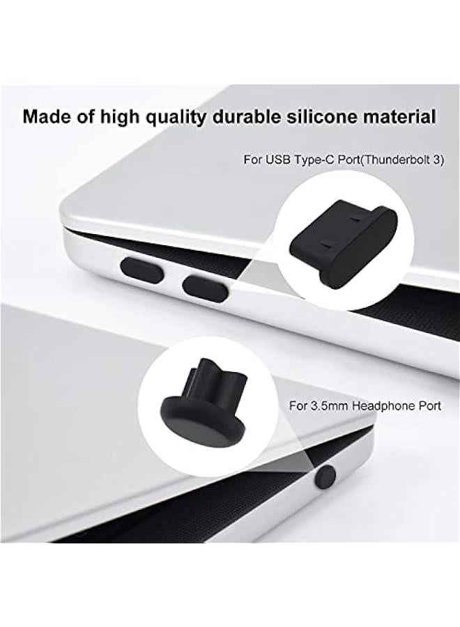 Arabest 10PCS Dust Cover Port Plugs for 2022 MacBook Air 13 15.3 inch M4 M3 M2 M1 /MacBook Pro 14 16, USB C Thunderbolt, 3.5mm Headphone & 2PCS Webcam Cover Slide  - Image 2