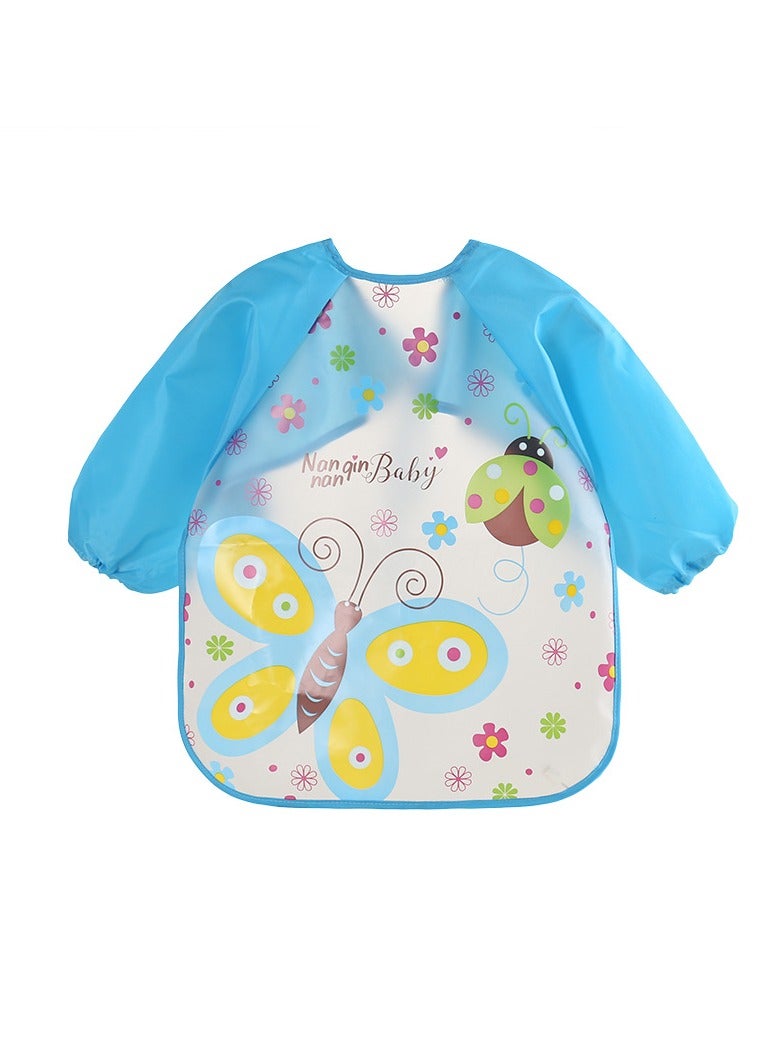 Waterproof Long Sleeve Baby Bibs, PEVA Eat and Play Apron for Toddler Baby 6-36 Months