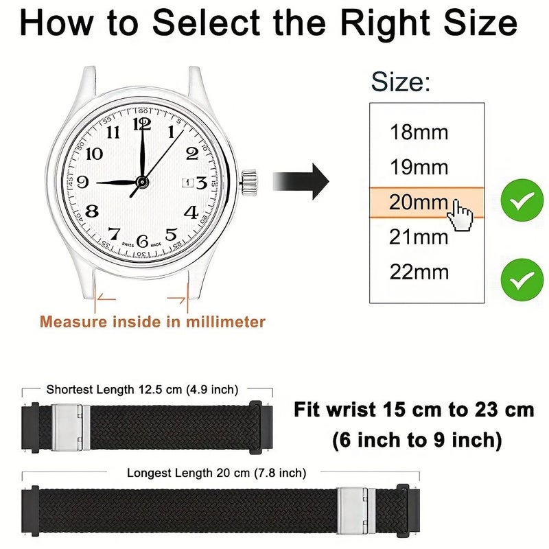 Multi Color 22mm Sport Nylon Watch Band 3 Pack Compatible with Smartwatches - Image 2
