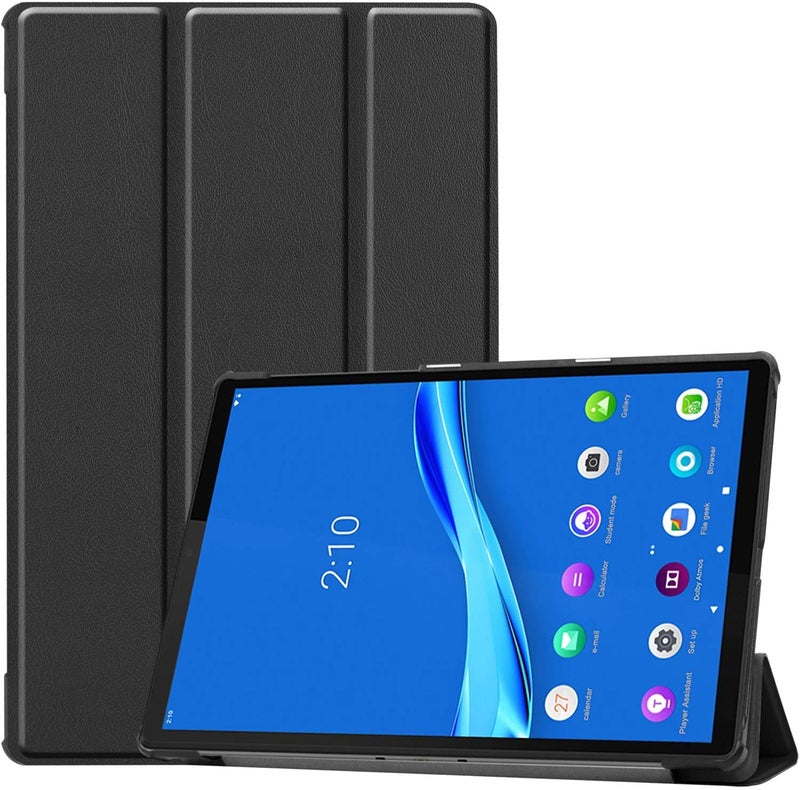 Robustrion Smart Trifold Hard Back Flip [Auto Sleep Wake] Case Cover for Lenovo Tab M10 FHD Plus TB-X606V / TB-X606F / TB-X606X [1st and 2nd Gen] 10.3 inch - Black - Image 1
