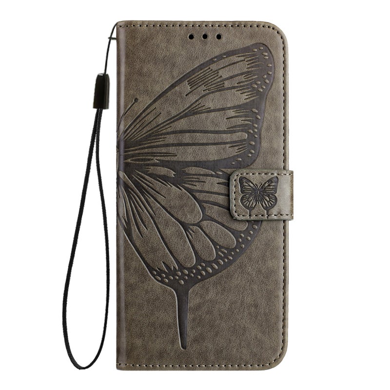 HuHa Protective Cover For Nothing Phone 2a Embossed Butterfly Leather Phone Case(Grey) - Image 2
