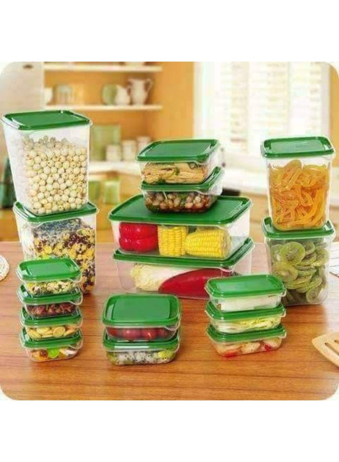17-piece refrigerator containers, microwave-safe plastic - Image 1