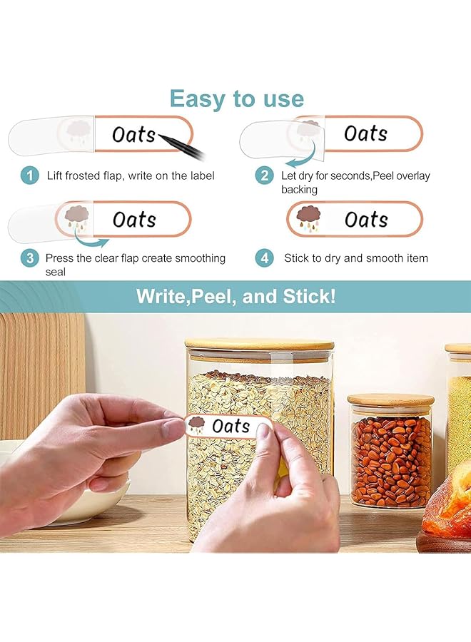 إيروريكس 160 قطعة من ملصقات زجاجات الأطفال المقاومة للماء والمغلفة ذاتيًا للأطفال: مثالية للحضانة والمدرسة والتنظيم المنزلي مع مطبوعات كرتونية ملونة للطقس - Image 2