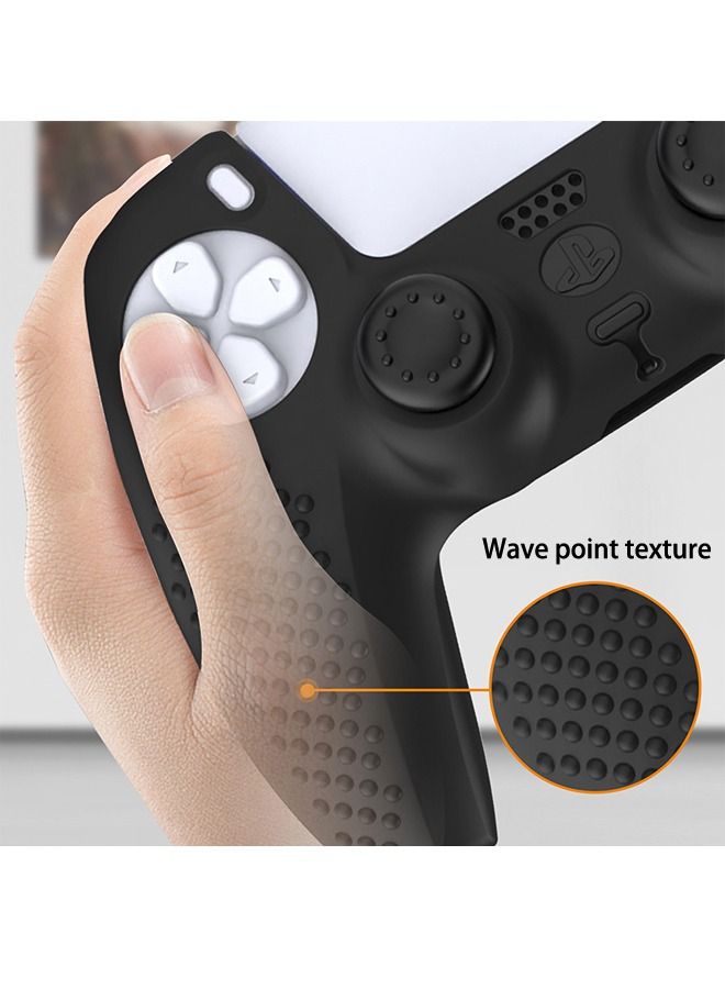 Sony PS5 Protective Cover Controller Skin,Anti-Slip Silicone Case Grip Cover with Thumb Grip Caps,Trigger Grips and Touchpad Protector Compatible with Playstation 5 Controller Accessories Black - Image 3