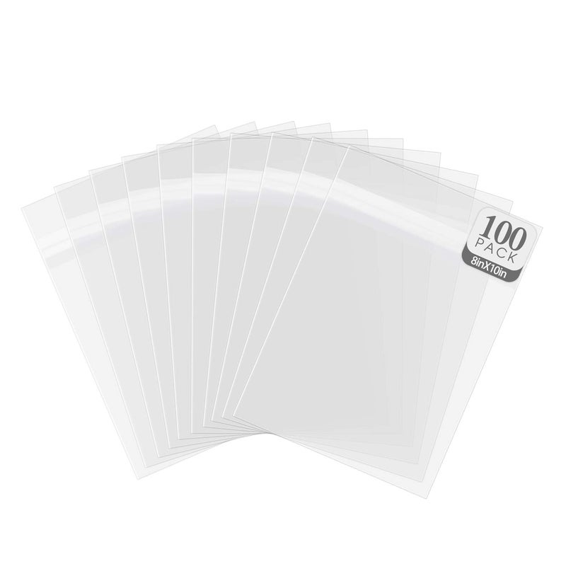 Golden State Art Golden State Art Pack of 100 AcidFree 8 38x 10 18 inches Crystal Clear Sleeves Storage Bags for 8x10 Photo Framing Mats Mattes