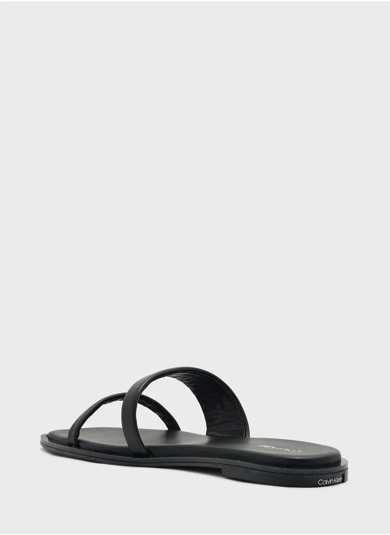 CALVIN KLEIN Double Strap Flat Sandals