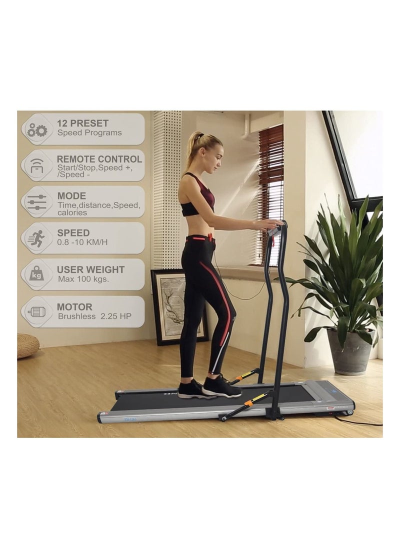 Sky Land 2-in-1 Ultra-Thin Foldable Treadmill | Compact Under Desk Walking & Running Machine with Remote Control, Fit Show App & Digital Display for Home Office Fitness, EM-1263  - Image 2