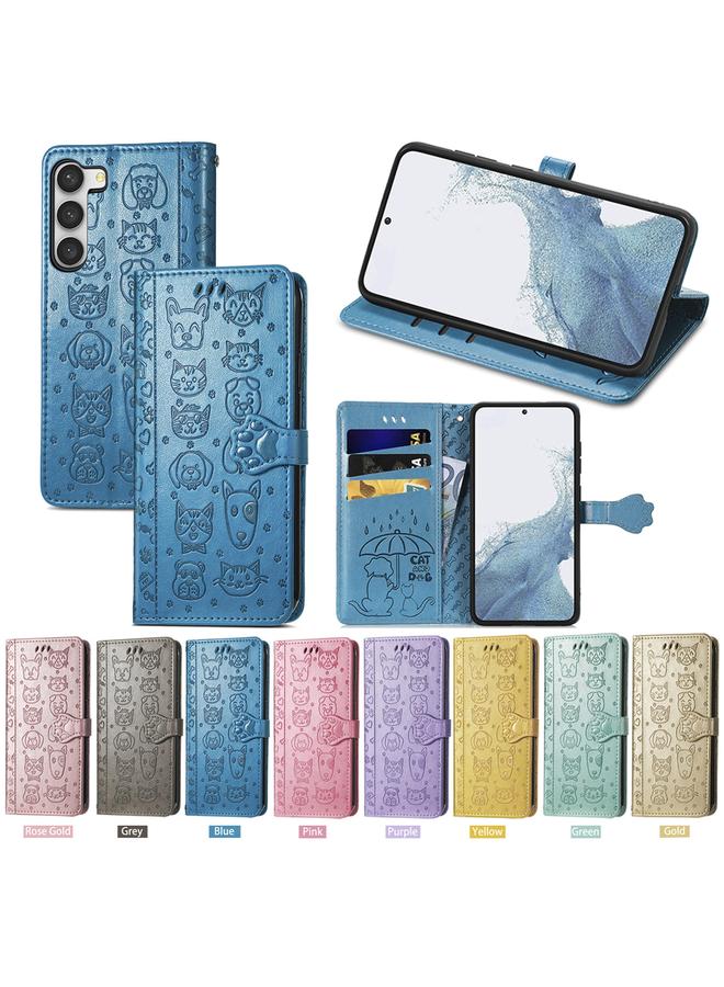 S-TOP Case For Samsung Galaxy S23+ 5G Cute Cat and Dog Embossed Leather Phone Case - Image 5