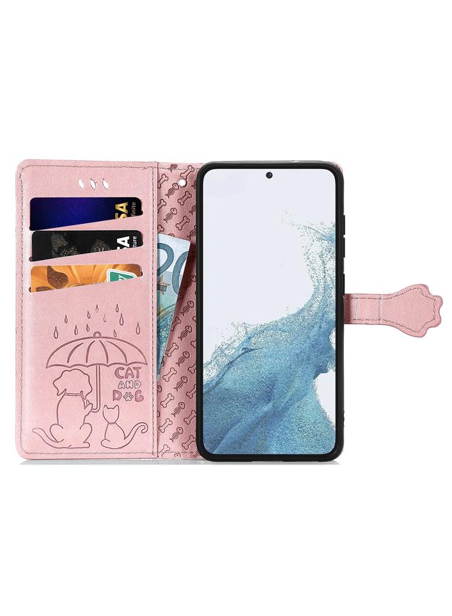 S-TOP Case For Samsung Galaxy S23+ 5G Cute Cat and Dog Embossed Leather Phone Case - Image 3