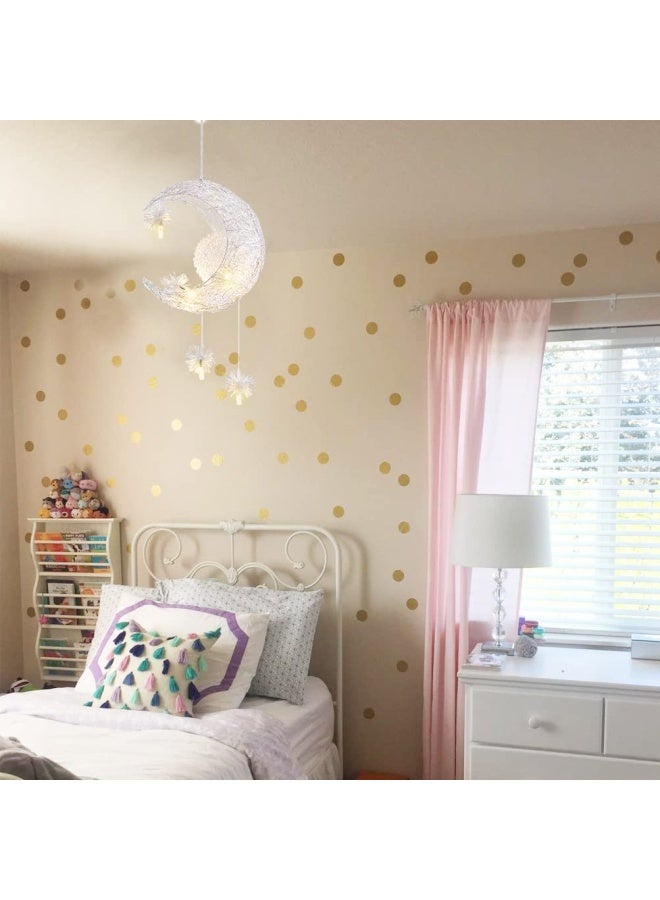 Tislyco Modern Creative Hanging Light Fixture Elegant Led Ceiling Pendant Lighting For Kids Children Bedroom Crescent Moon Lamp Flush Mount Ceiling Light For Dining Room Girls Bedroom Decoration - Image 3