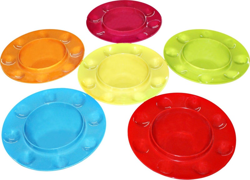 JAPP Pani Puri Serving Melamine Dish Bowl Plate Set of 4 - Assorted Colours - Image 5