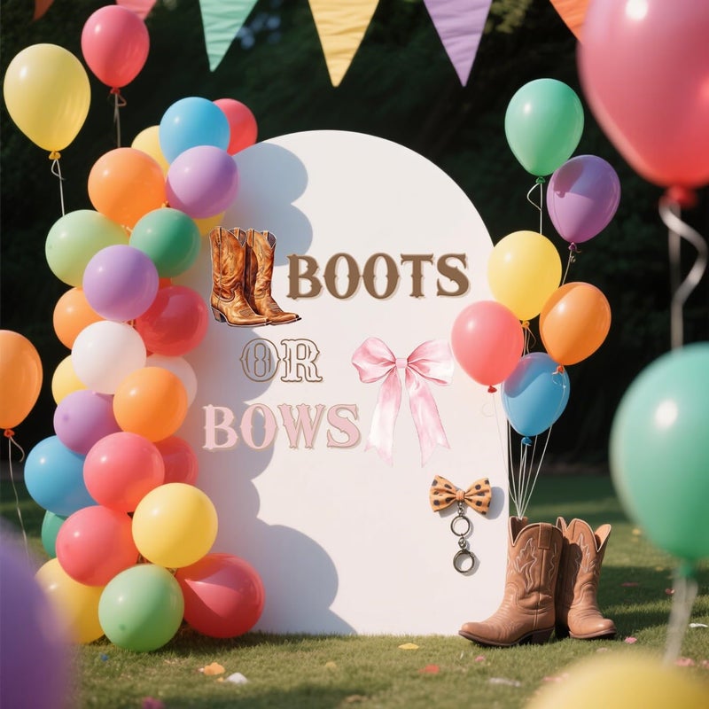 WFKLDF Boots or Bows Wall Decal - Boots or Bows Gender Reveal Decorations - Gender Reveal Party Supplies - Image 5