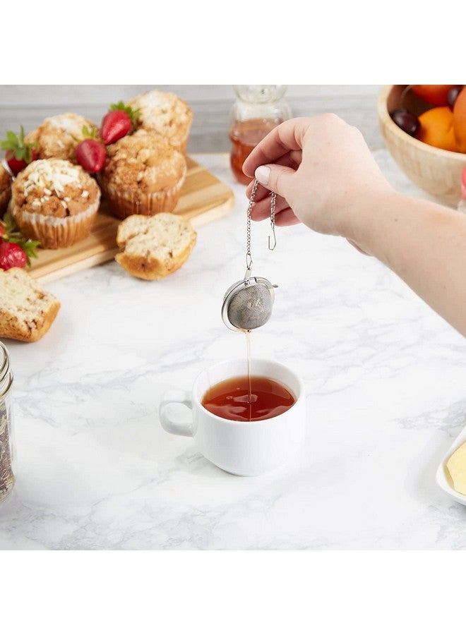 YOMITH Stainless Steel Tea Ball Infuser Tea Strainer Fine Mesh, Ball Strainer, Tea Filter, Tea Diffuser with Extended Chain Hook Reusable & Eco-Friendly (Small, Pack of 2) - Image 3