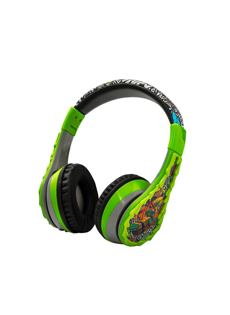 eKids eKids Teenage Mutant Ninja Turtles Wireless Headphones for Kids, Bluetooth Headphones with Microphone Includes Aux Cord, Earphones for School, Home, or Travel  - Image 1