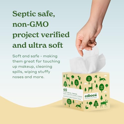 Caboo Tree Free Facial Tissue Paper, Tissue Box with 60 Sheets Per Cube, Total of 6 Cubes, 360 Total Tissues - Image 4