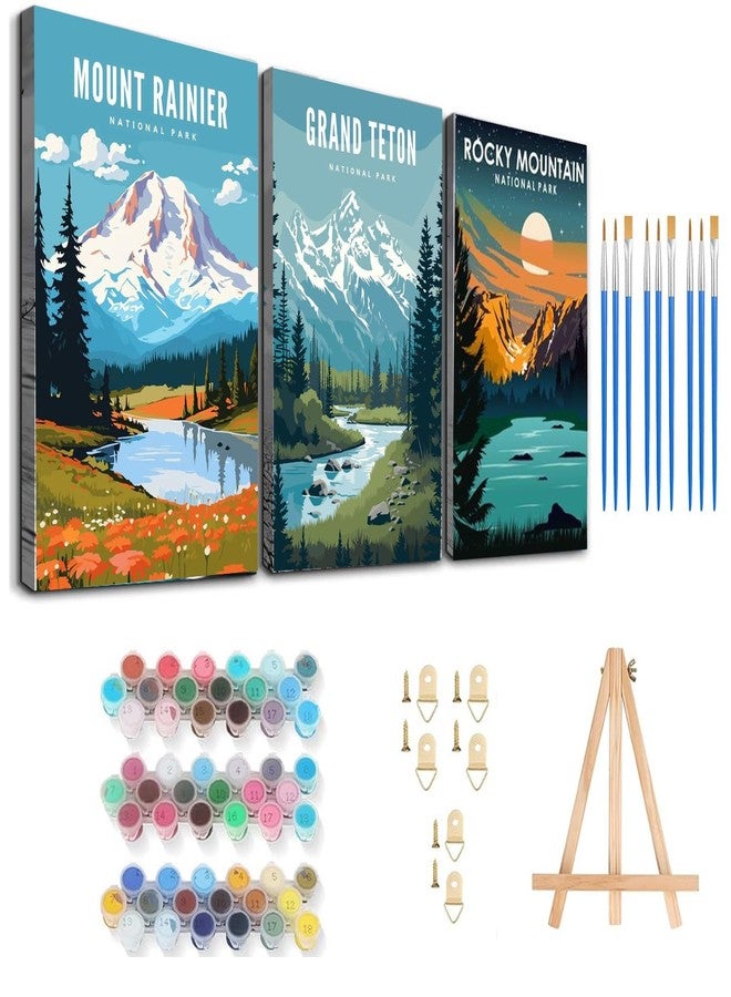 HOIYLDS Framed 3 Pack Paint by Number for Kids, Paint by Numbers for Kids Ages 8-12, Paint by Numbers Kits Children Beginner, DIY Acrylic Oil Painting for Home Wall Decor (8x8inch) - Image 1