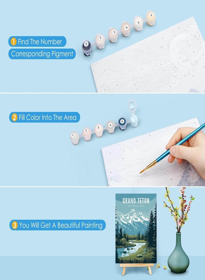 HOIYLDS Framed 3 Pack Paint by Number for Kids, Paint by Numbers for Kids Ages 8-12, Paint by Numbers Kits Children Beginner, DIY Acrylic Oil Painting for Home Wall Decor (8x8inch) - Image 5