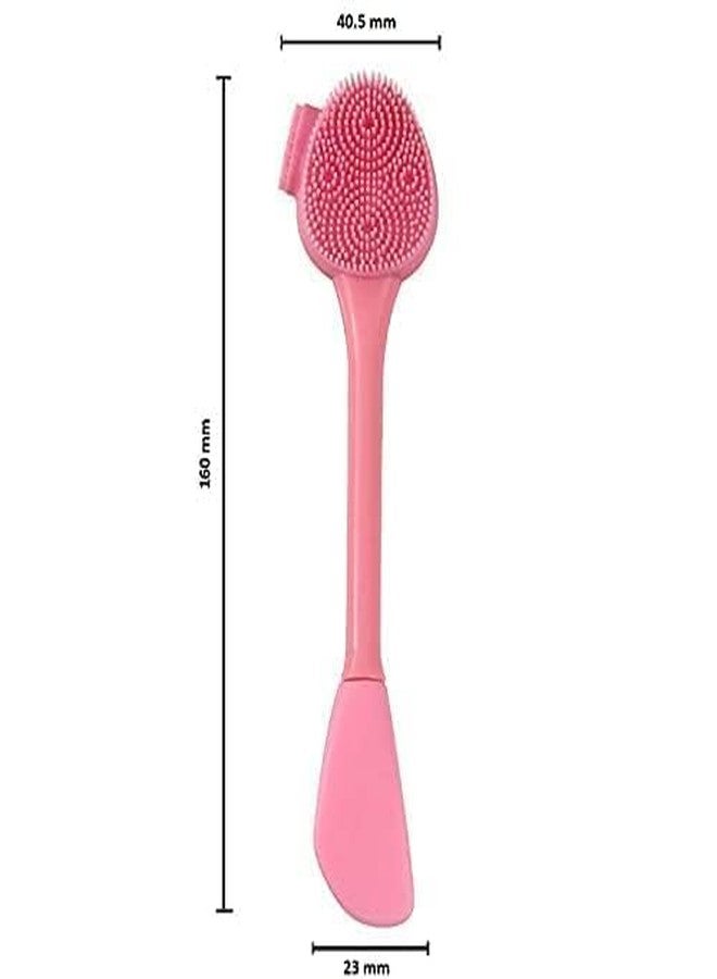 JAPTI JAPATI Multipurpose Silicone Face Scrubber brush,2 in 1 Facial Cleansing Brush,Handheld Face Wash Brush for Pore Cleansing,Gentle Exfoliating,Removing Blackhead Brush DIY mask (1 pcs/multi-color) - Image 3