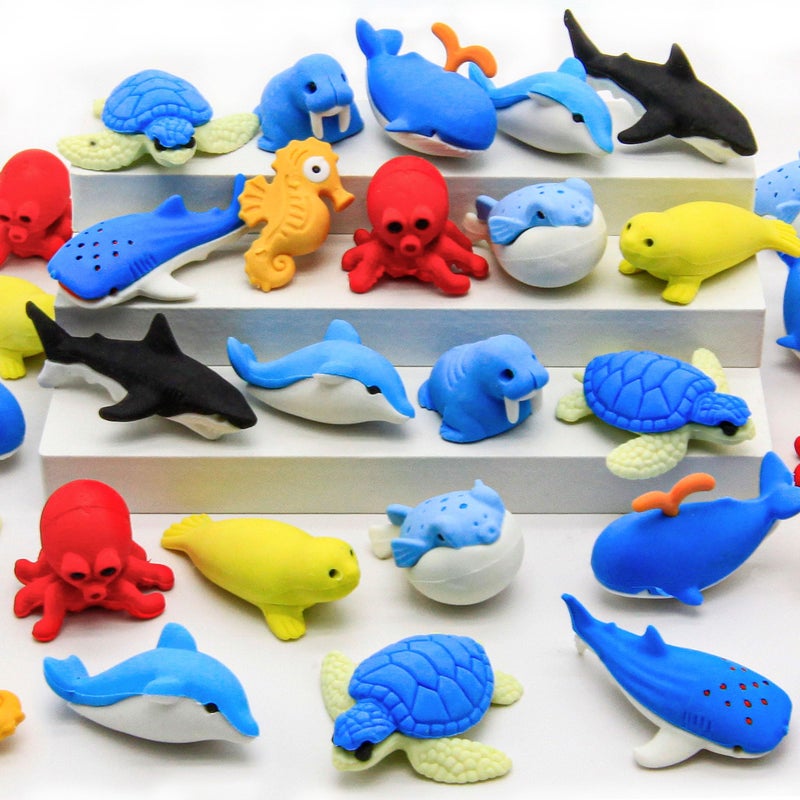 Satomoto 40 pcs Sea Animal Erasers for Kids Desk Pet 3D Take Apart Animal Pencil Erasers for Kids Classroom Prizes Class Treasure BoxGame RewardsParty Favors - Image 2
