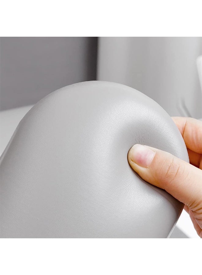 SYOSI Nail Arm Rest Pillow, PU Leather Hand Rest, Manicure Hand Cushion with Anti-Slip Base, Soft Leather Surface for Nails Tech, Portable Design, No Stand Needed (Grey, 39cm×11.5cm×4cm) - Image 4