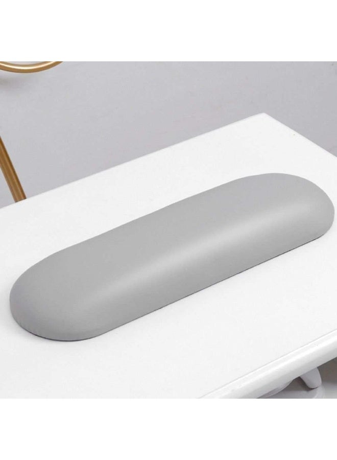 SYOSI Nail Arm Rest Pillow, PU Leather Hand Rest, Manicure Hand Cushion with Anti-Slip Base, Soft Leather Surface for Nails Tech, Portable Design, No Stand Needed (Grey, 39cm×11.5cm×4cm) - Image 5