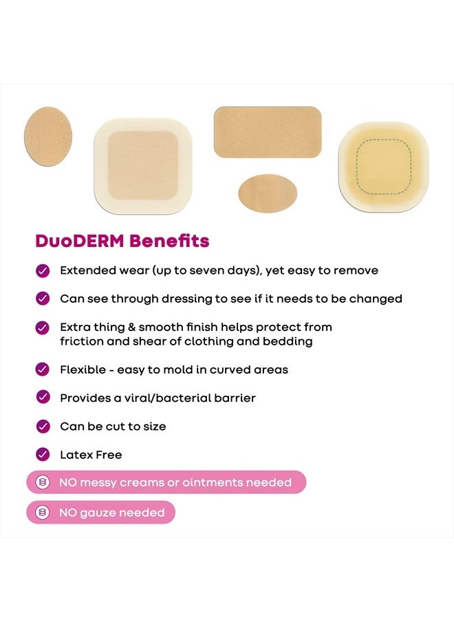 convatec DuoDERM Extra Thin 2" x 4" CGF Sterile Self-Adhesive Hydrocolloid Dressing, Low Friction, Flexible, Latex-Free, Waterproof, 20ct (Pack of 1)  - Image 3