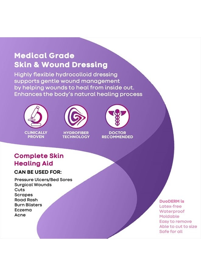 convatec DuoDERM Extra Thin 2" x 4" CGF Sterile Self-Adhesive Hydrocolloid Dressing, Low Friction, Flexible, Latex-Free, Waterproof, 20ct (Pack of 1)  - Image 2