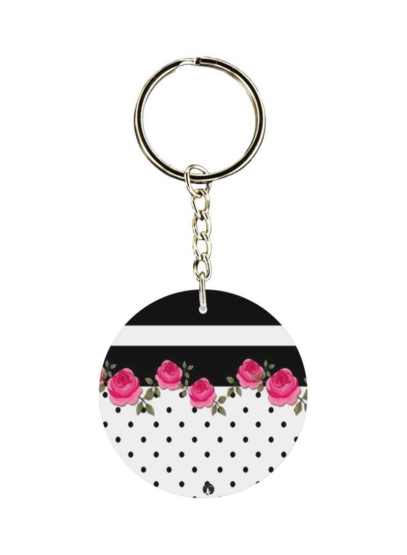 RKN Flowers Printed Double Sided Keychain