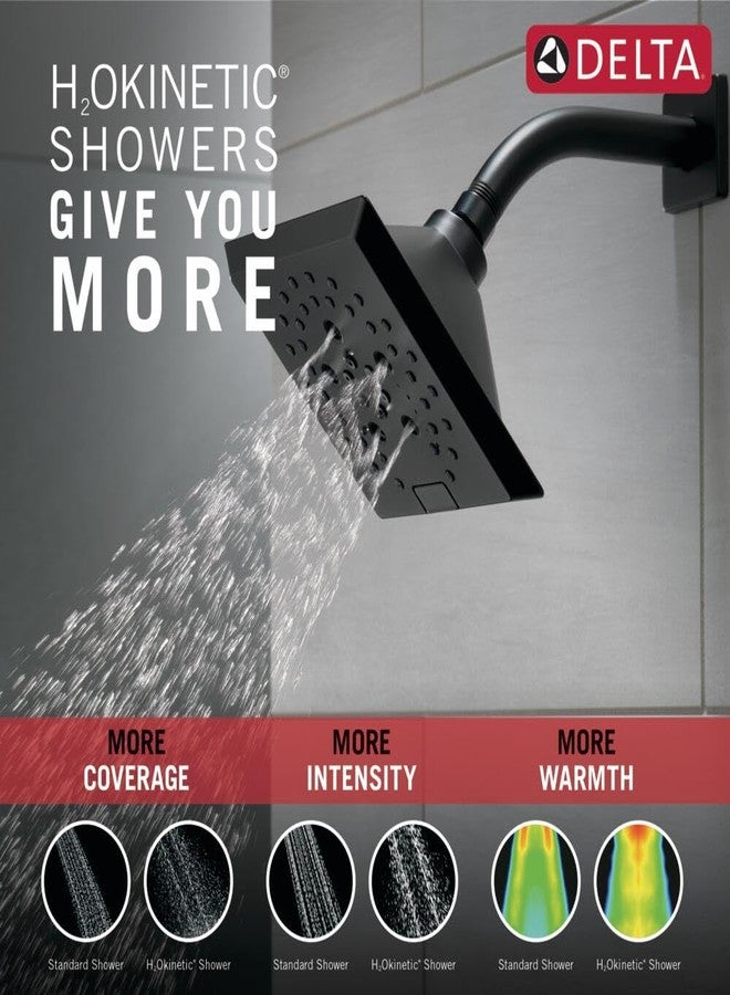 دلتا رأس دش مطري من دلتا 52664-BL H2Okinetic بخمسة إعدادات، أسود مطفي - Image 5
