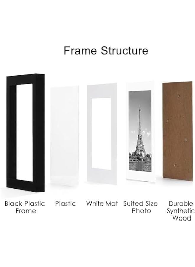 Bukela 8x10 inch Picture Frame Set of 5, Display Pictures 5x7 With Mat or 8x10 Without Mat, Wall Gallery Photo Frames for Rustic Home Decor(Black, 8 x 10 inch) - Image 4