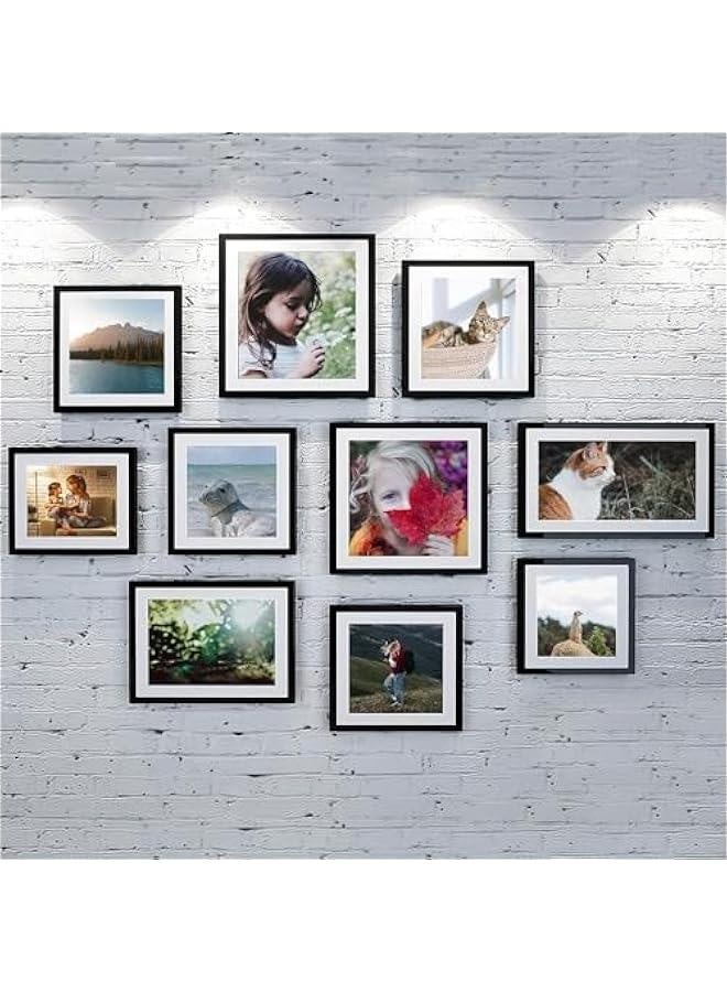 Bukela 8x10 inch Picture Frame Set of 5, Display Pictures 5x7 With Mat or 8x10 Without Mat, Wall Gallery Photo Frames for Rustic Home Decor(Black, 8 x 10 inch) - Image 5