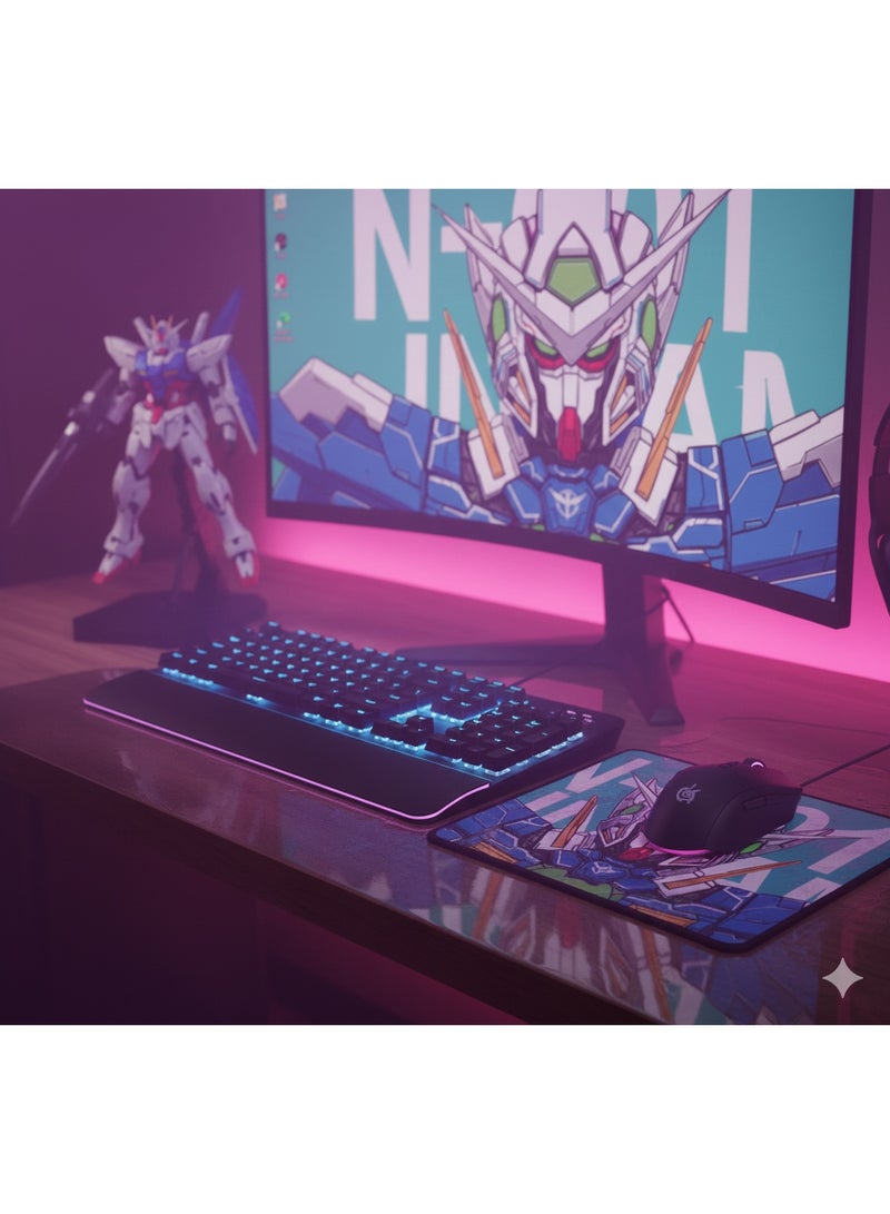 Mousepad Gundam Exia Stitched Edge 25×22cm, Non-Slip Rubber Base, Premium-Textured and Waterproof Mousepad for Computers, Laptop, Office and Home - Image 3