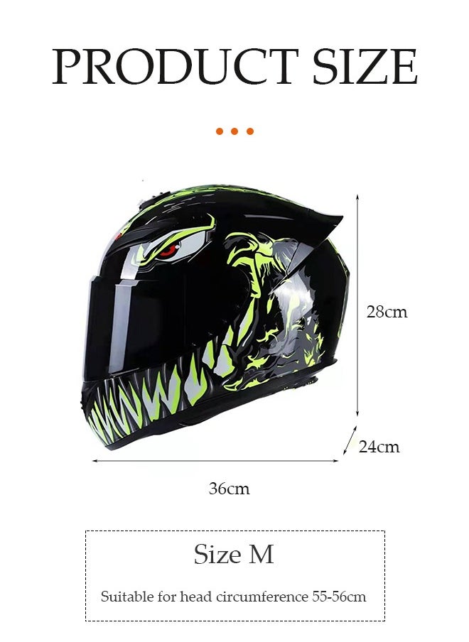 DUNISO Full face motorcycle helmet, lightweight and crash resistant motorcycle helmet, cool racing helmet for all seasons, with breathable lining, suitable for both men and women(M)  - Image 2